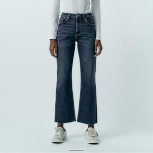 TRF Mid-Rise Flare Cropped Jeans